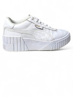 PUMA Cali Wedge Platform Wedge Heel Leather Chunky Y2K White Sneaker Shoe 8.5